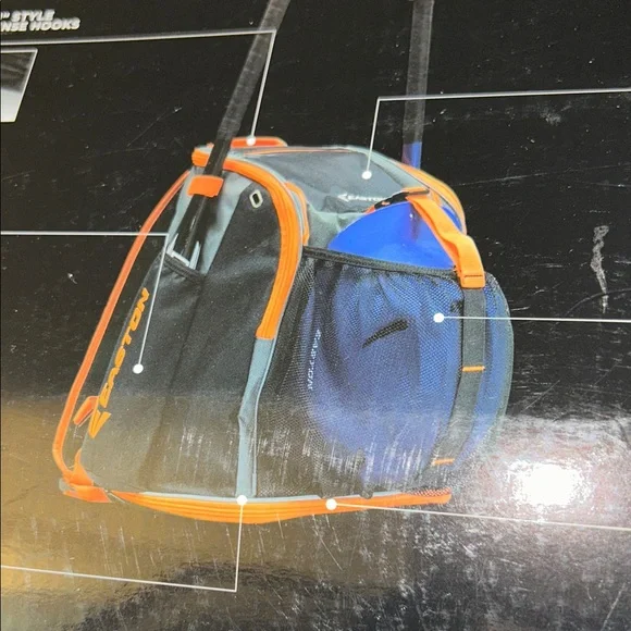 NWT Easton SA400 Black Bagpack with Orange Trim